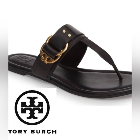 Tory Burch Shoes - Tory Burch Marsden Leather Flat Thong Sandals